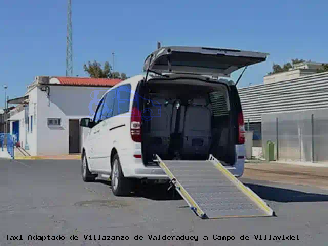 Taxi accesible de Campo de Villavidel a Villazanzo de Valderaduey